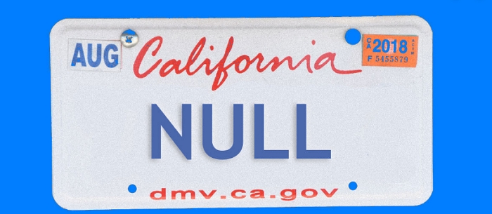 美國一位宅宅工程師將車牌申請為「NULL」，結果全國辨識不清的違規罰單全找到了一個家