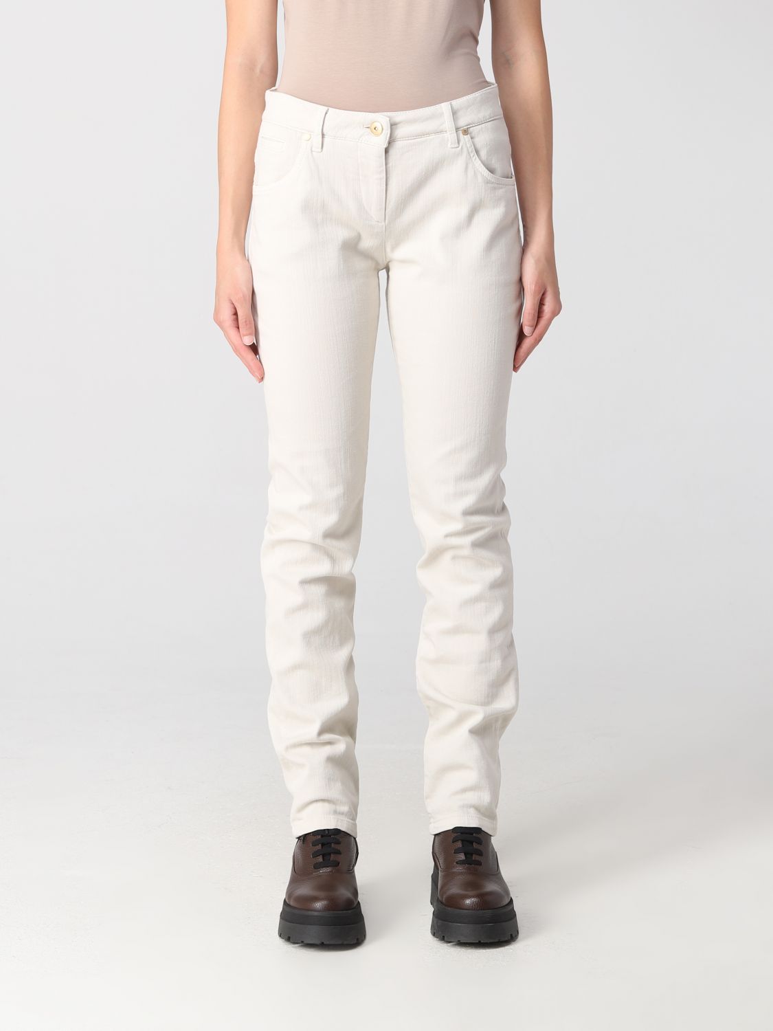 Jeans BRUNELLO CUCINELLI Woman colour White