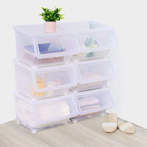 大無印風掀蓋式收納箱38L (6入)【nicegoods】