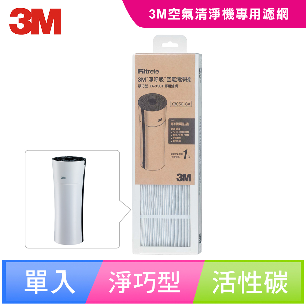 ◆FA-X50T淨巧型專用濾網◆3M獨特靜電濾網濾淨技術◆N95防護口罩濾淨原理高效過濾◆PM0.003微米微粒也可過濾◆搭配活性碳有效除臭◆濾網材質為3M美國原裝進口