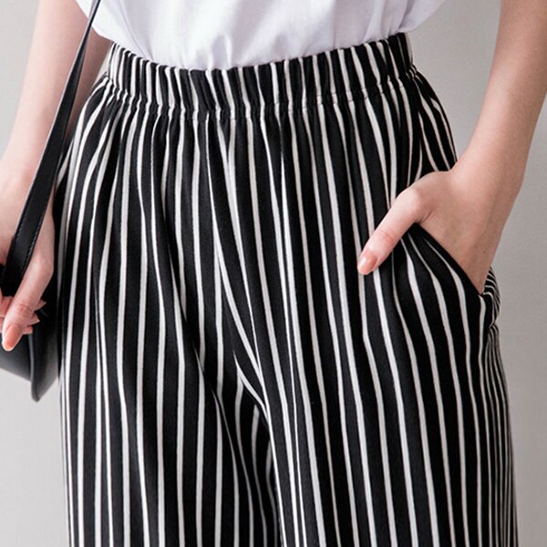 ★限時下殺$199★MIUSTAR 基本款條紋素面彈力棉質八分寬褲(共4色)0310預購【NH0514RR】