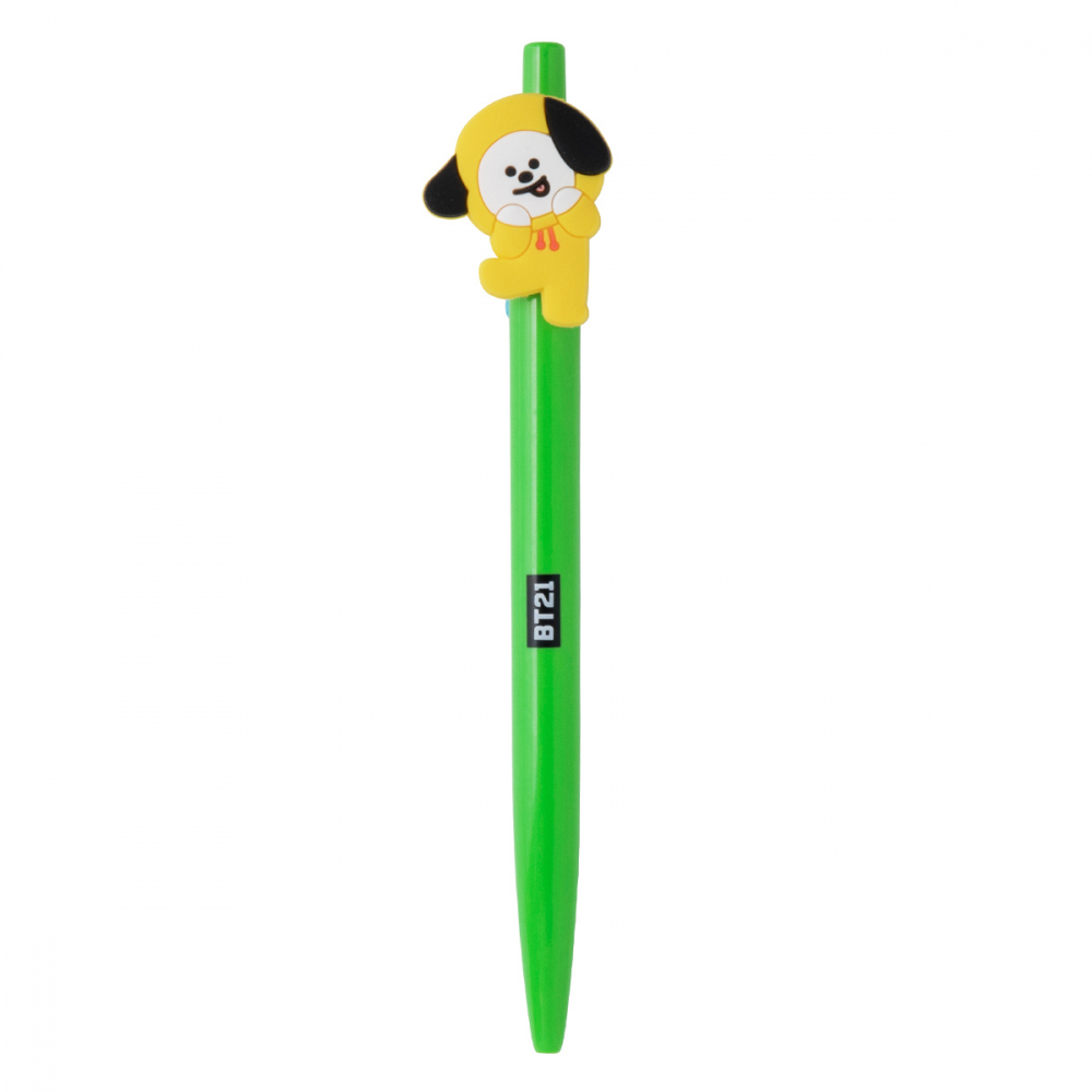 BT21 CHIMMY 造型筆（二代款） BT21一代造型筆你買了嗎？趕快搶購二代款，收集系列角色造型筆。 產地：中國 材質：塑膠、聚氯乙烯 注意事項 1. 本館商品提供七日鑑賞期內退貨，恕不接受換貨