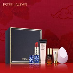 🚚24小時配達✨好氣色一整年!【Estee Lauder 雅詩蘭黛】粉保濕水啵啵妝前精華15ml+小棕瓶7ml+限量唇膏3.5GL+粉持久5ml+美妝蛋