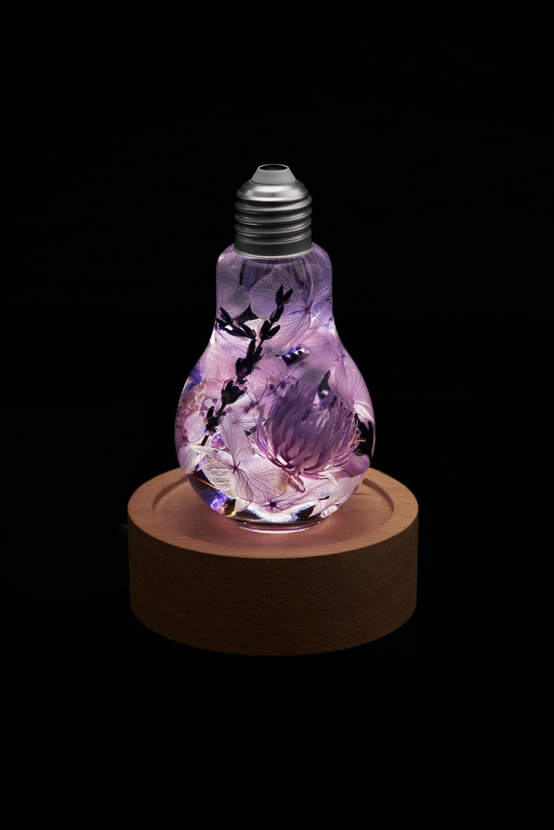 【浮游花小夜燈】紫燈泡-畢業好禮/客製祝福/生日/情人/聖誕節