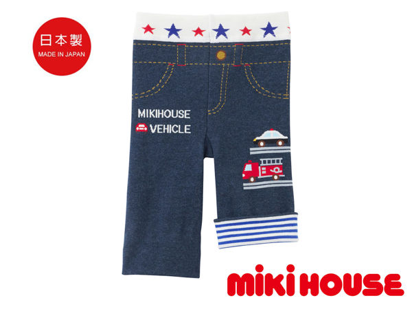 普奇熊工作車屁屁褲。 利用車縫線描繪出牛仔褲的造型，腰上的星星圖案很搶眼唷♪