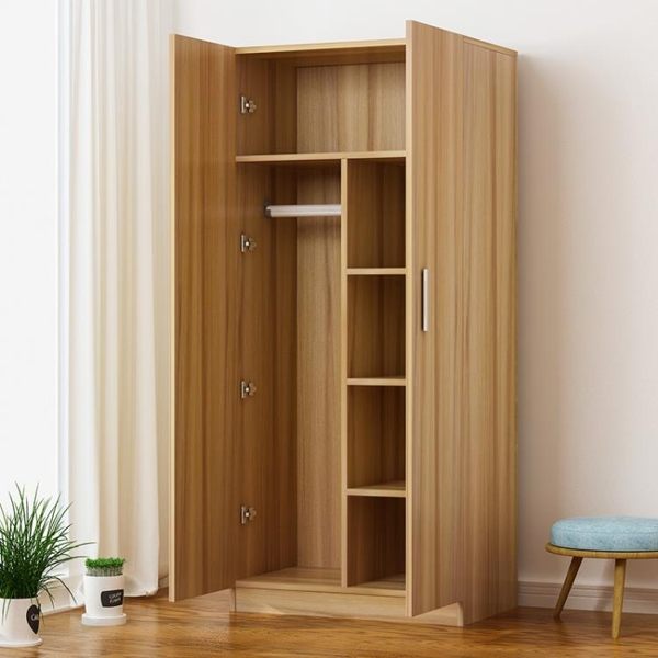 衣櫃簡約現代經濟型實木質板式簡易兒童臥室23門櫃子組裝收納衣櫥 汪喵百貨
