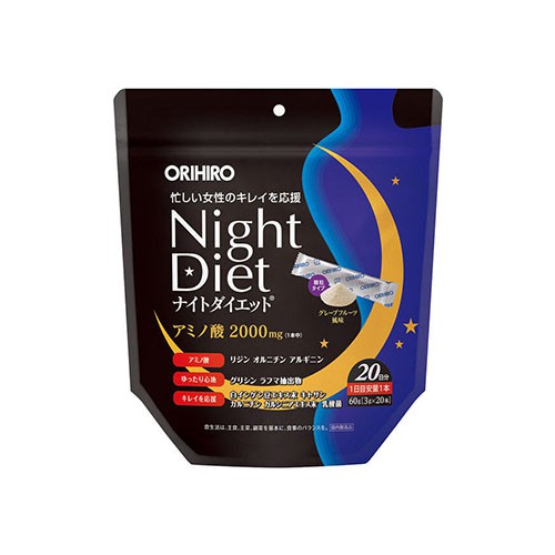 ORIHIRO日本 夜晚好眠纖體茶 氨基酸乳酸菌 葡萄柚口味 每包20日份【JE精品美妝】
