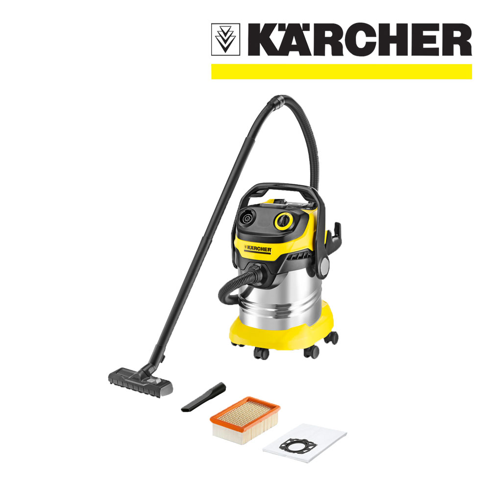 wd 5 premium是一個非常強大的和高效率的多功能吸塵器具備25公升不鏽鋼集塵桶可拆卸的桶型過濾器保護馬達與板式過濾器過濾器延長主機壽命主機功能可吸塵清洗和吹塵功能