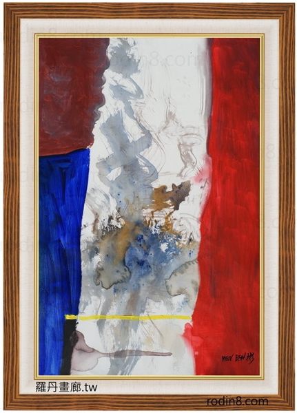 抽象畫/四季山水/No11~陳文彬壓克力水彩畫(羅丹畫廊)含框65X90公分(100%手繪)/買畫/掛畫