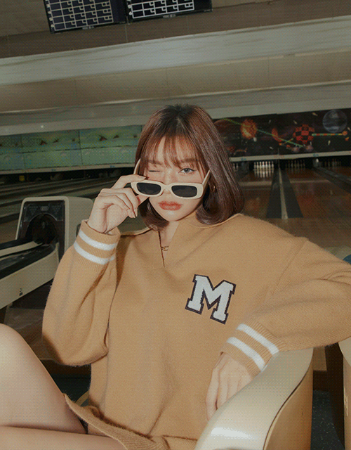 【阿民聯名】學院風翻領針織上衣