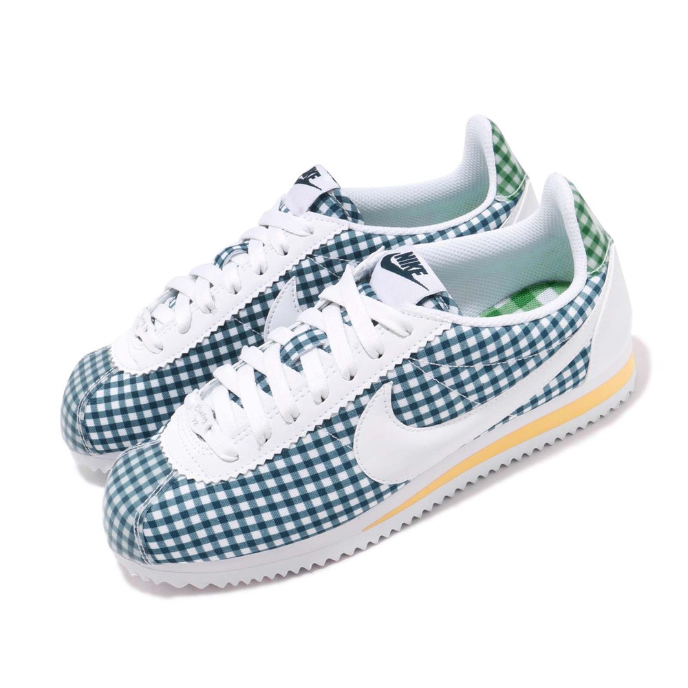 NIKE 休閒鞋 Classic Cortez 穿搭 女鞋 經典 阿甘鞋 格紋 清新 鄉村田園風 白 藍 [BV4890-101]