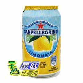[COSCO代購 如果售完謹致歉意] San Pellegrino 聖沛黎洛 氣泡水果飲料 檸檬口味 330毫升 X 24罐 _W108311