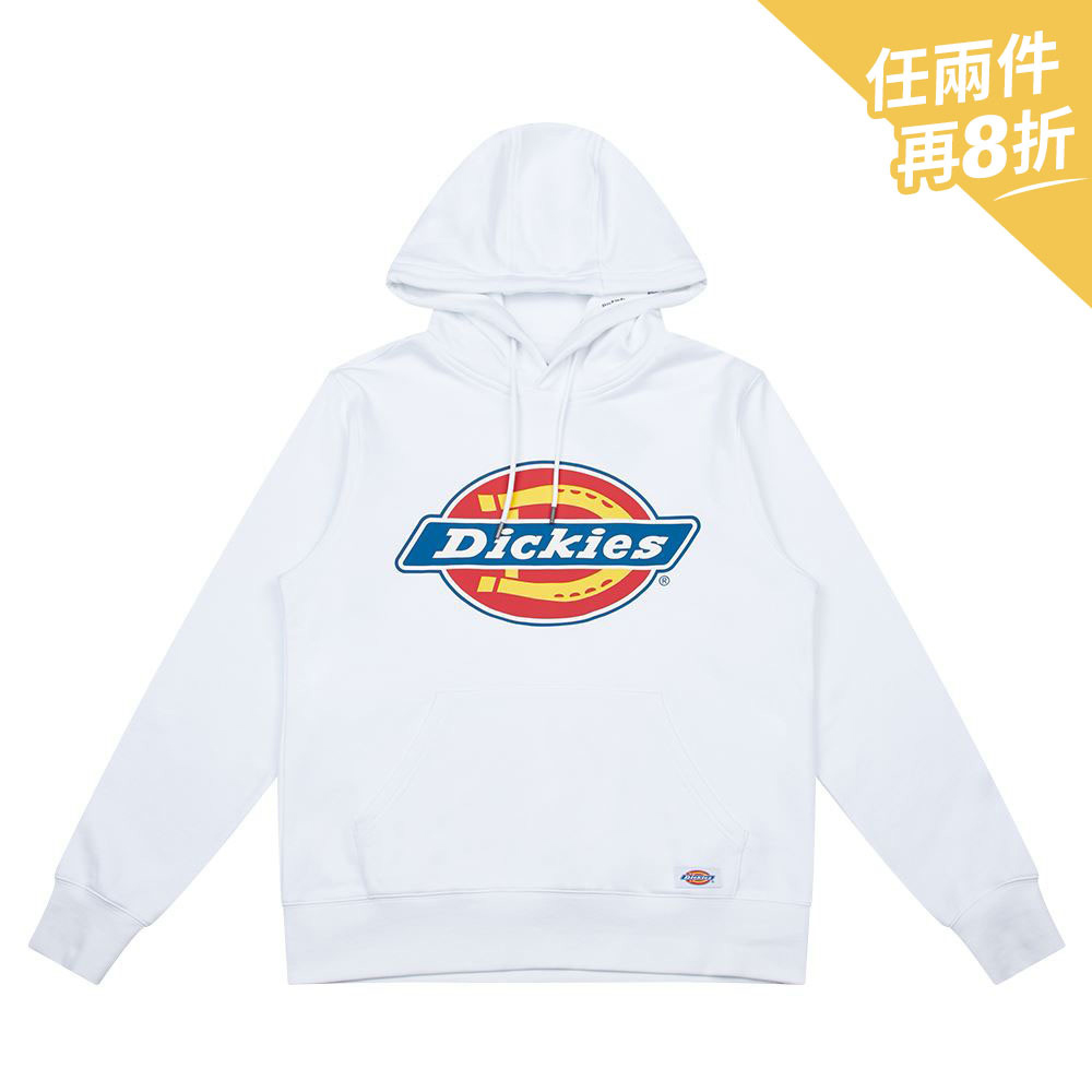 Dickies男款白色純棉Logo印花連帽大學T|DK008715C4D