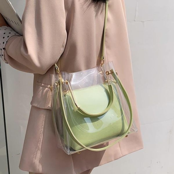 斜跨包夏天透明包包果凍包女2019新款潮韓版百搭斜挎包時尚手提包