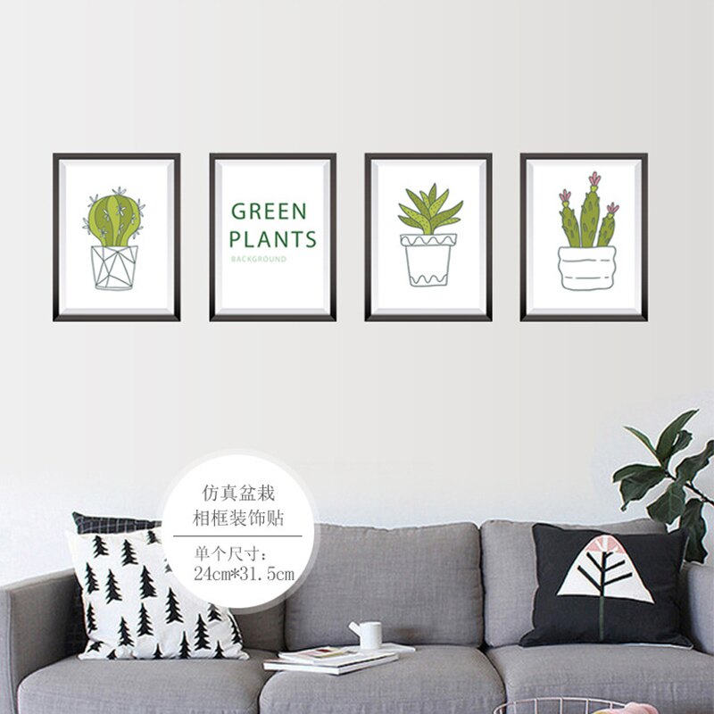 WallFree窩自在DIY牆貼/壁貼 居家裝飾 植物盆栽框 50x70 植物壁貼窩自在