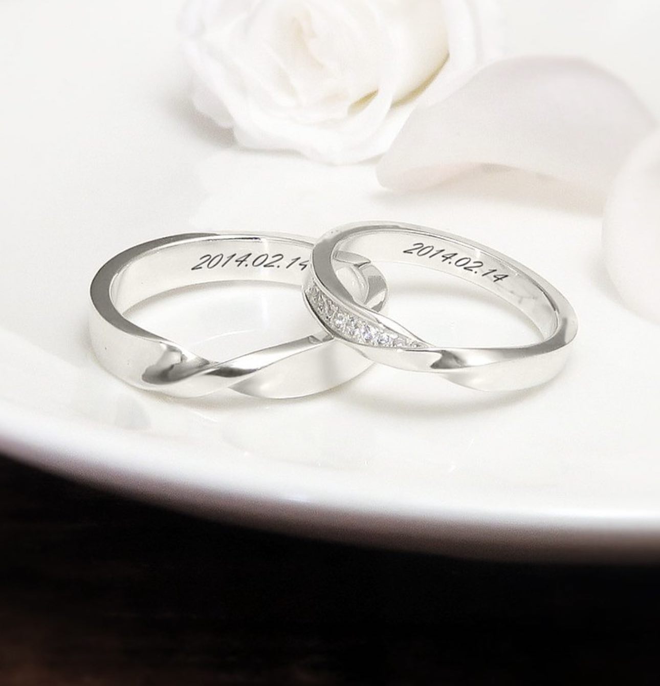 莫比烏斯對戒組 情侶款 刻字訂製純銀戒指