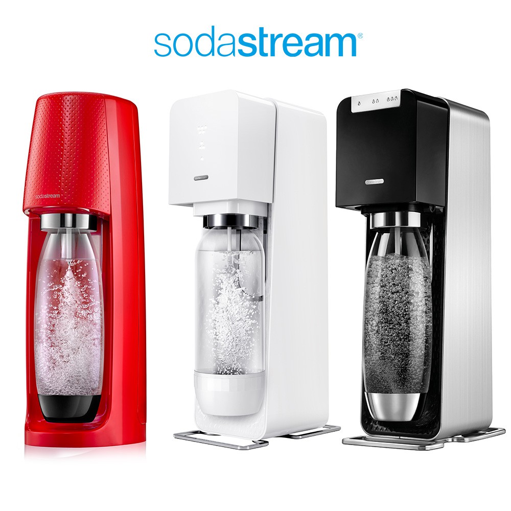 【英國Sodastream】Power source電動旗艦款/Spirit時尚風自動扣瓶氣泡水機/公司貨《泡泡生活》