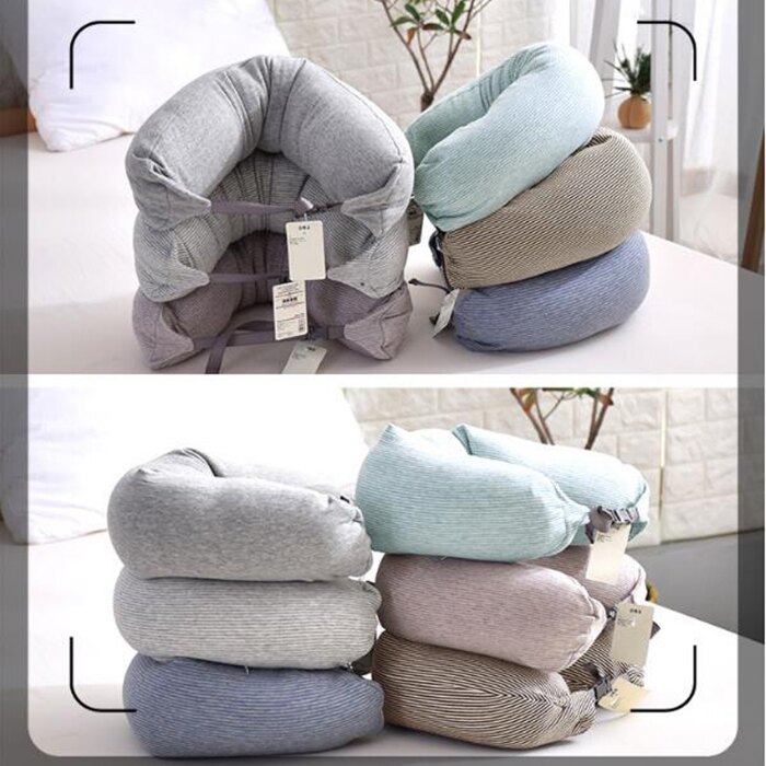 100%天竺棉 無印風U型頸枕｜MUJI同款｜U型枕｜頸枕｜午休枕｜天竺棉材質｜護頸枕｜靠枕｜飛機枕｜旅行枕｜辦公室必備｜生活用品【葉子小舖】