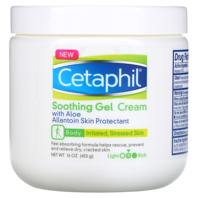 Cetaphil 蘆薈舒緩凝膠霜，中密度，無香，16 盎司（453 克）