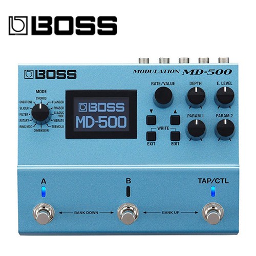 MD-500的效果器包含了許多BOSS尖端技術所研發的新類型，還有一些是重現經典效果器聲音的例如有CE-1 Chorus Ensemble、Roland Dimension D空間效果、70年代相位、