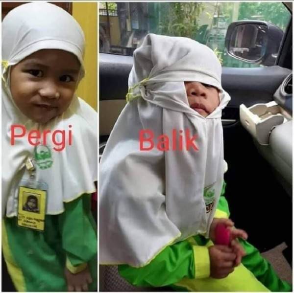 Beberapa Potret Anak Berangkat dan Pulang Sekolah, Lucu dan Menggemaskan