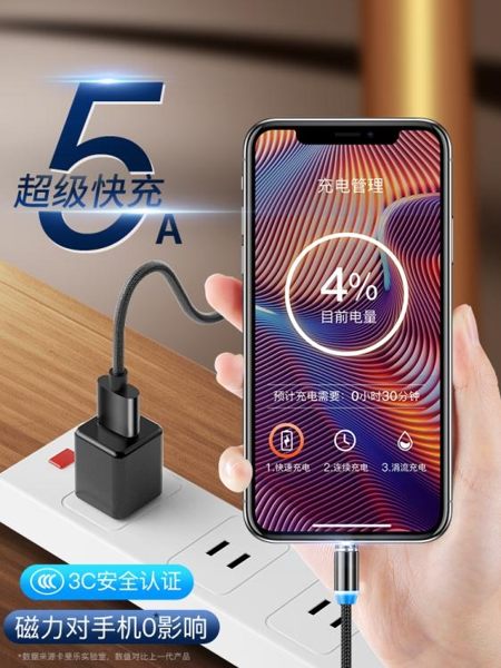 磁吸數據線強磁力充電線器磁性磁鐵吸頭手機快充蘋果安卓三合一車