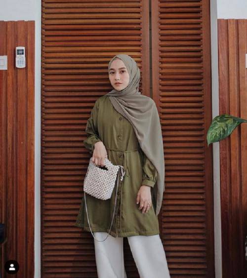 Ootd Jaket Warna Army Hijab