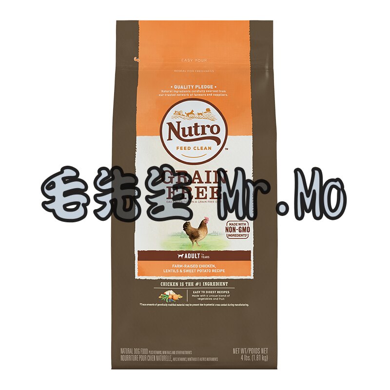 美士狗 成犬 農場鮮雞+扁豆+地瓜 24磅 低敏無穀 10.88kg#Nutro