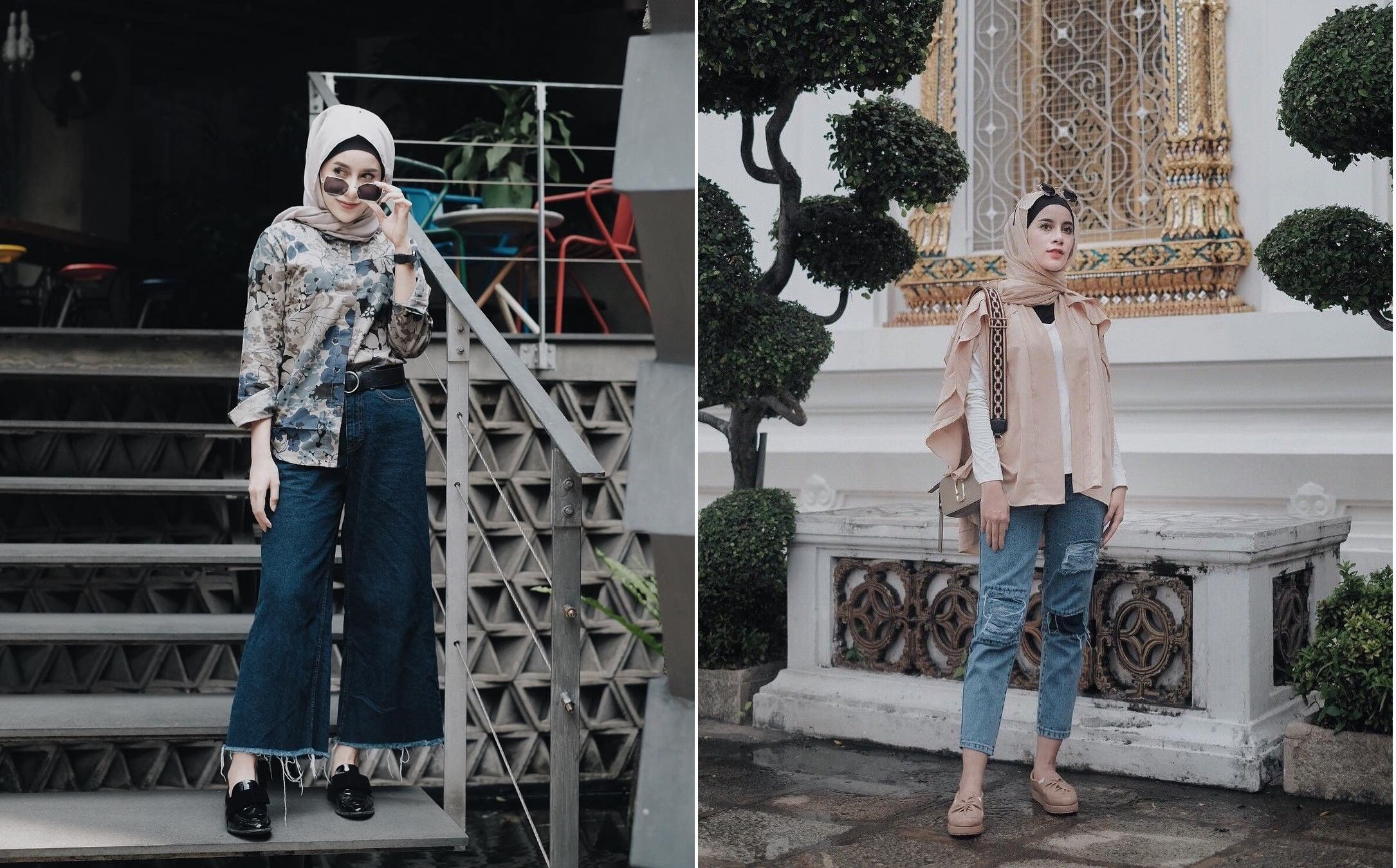 Memadukan Hijab Dengan Jeans Contoh Gaya Selebgram Aghnia Punjabi Ini