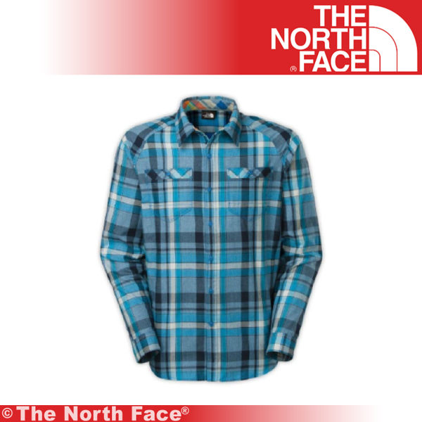 【The North Face 男 抗UV法蘭格紋襯衫《潛水藍》】C750-N6Q/休閒上衣/休閒衫/牛津棉/舒適/百搭★滿額送