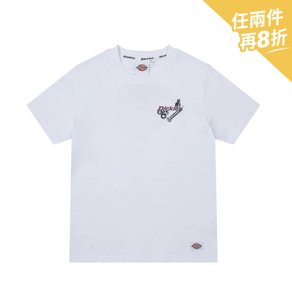 Dickies女款白色螺絲印花Logo短袖T恤|DK008827C4D