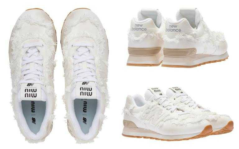 最狂球鞋聯名再一發！Miu Miu x New Balance 574白色運動鞋好看到太