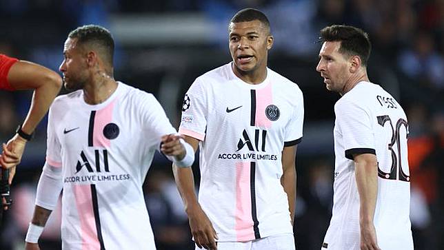 Foto: Trio MMN, Messi-Mbappe-Neymar Gagal Bawa PSG Tundukkan Brugge di Matchday Pertama Liga Champions 2021 / 2022