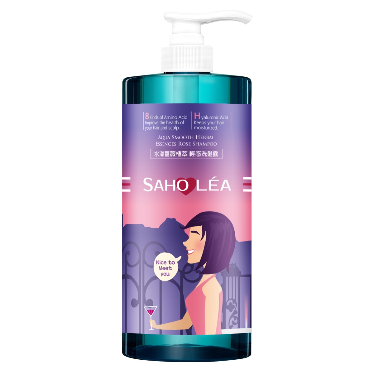 SAHOLEA森歐黎漾水漾薔薇植萃輕感洗髮精1000ml（情人節限定版）