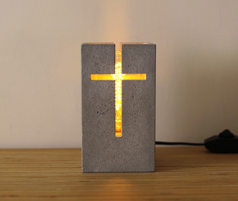 建築設計概念．十字架透光桌式水泥情境燈
