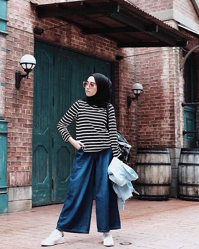 Contek 8 Style Selebgram Hijab Memakai Celana Kulot 