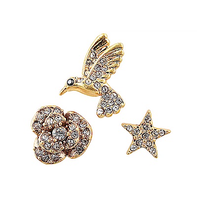 多樣圖案設計，貴婦名媛必備配件 採鋯石/金屬製成，搭配鑽鑲飾 賦予穿戴者高貴時尚感，精緻簡約