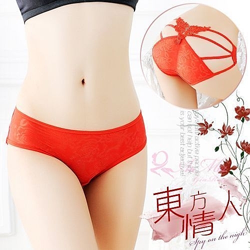 性感內著 女內褲 多色可選 東方情人！細帶刺繡造型鏤空美臀三角褲