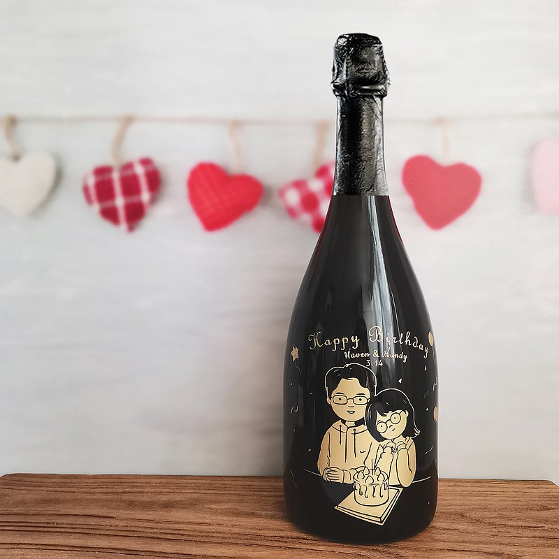 Dom Pérignon |定制情侶生日禮物可愛Q版手繪風香檳