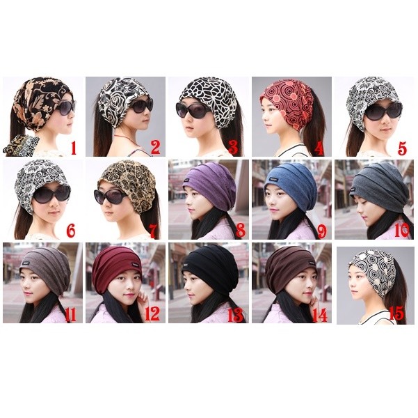 四季帽子女春夏超薄冰感頭巾帽空調光頭月子化療帽子包頭帽街舞帽潮