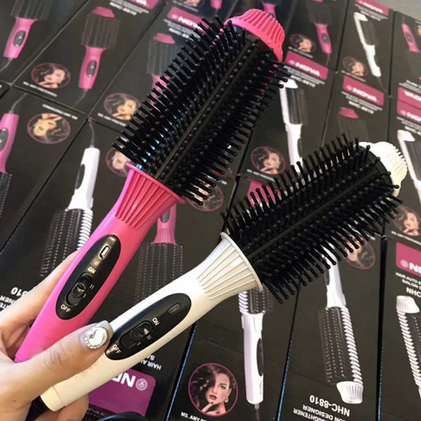 电捲髮棒直髮梳烫髮器陶瓷迷你直夹板捲直两用内扣瀏海直板電捲梳 捲髮