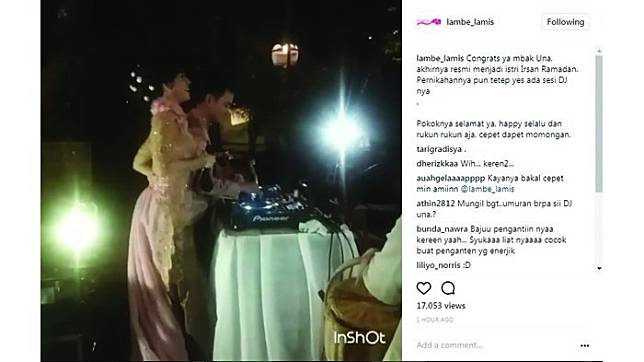 Masih Pakai Baju Pengantin, DJ Una Nge-DJ Bareng Suaminya