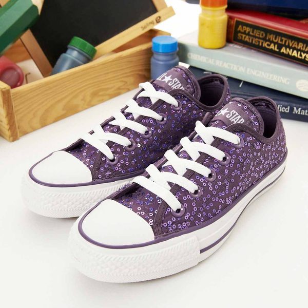CONVERSE短筒帆布鞋--閃閃惹人愛--紫--13W170146--女