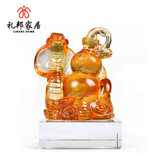 福祿蛇琉璃擺件創意家庭裝飾品工藝品風水家居擺設商務禮品