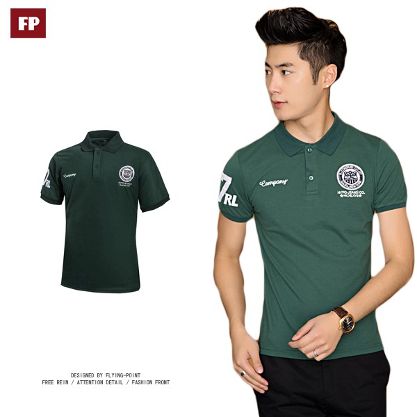 [買一送一] POLO杉純棉男短袖刺繡立領襯衫素面正式運動短袖精梳棉制服排汗速乾免燙盾牌大尺碼加大【26-1014】