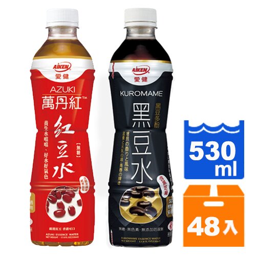 愛健 任選2箱★ 紅豆水、黑豆水 530ml (24入)/箱