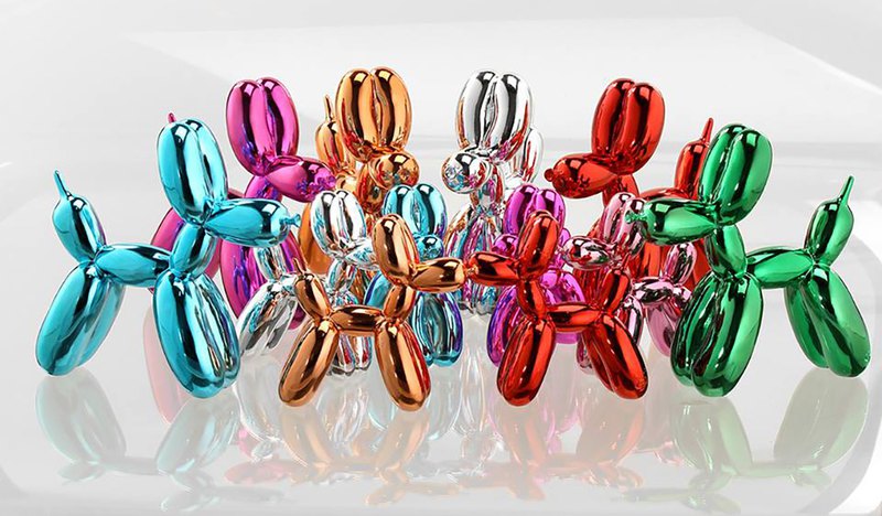 氣球狗是美國當代最知名的波普藝術家之一傑夫·昆斯創作。2013年11月12日傑夫·昆斯的橙色巨型裝置作品《氣球狗》在紐約夜場拍賣以5840.5萬美元成交，創造在世藝術家單品拍賣世界新紀錄，也成為世界上