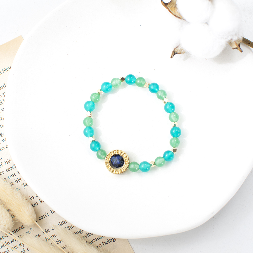 能量手鍊【青森秘境】綠東陵天河石青金石手鍊