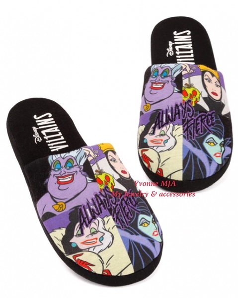 *Yvonne MJA*英國迪士尼預購區限定正品 反派女王 黑魔女 烏蘇拉 壞皇后 庫伊拉 家用 女式拖鞋