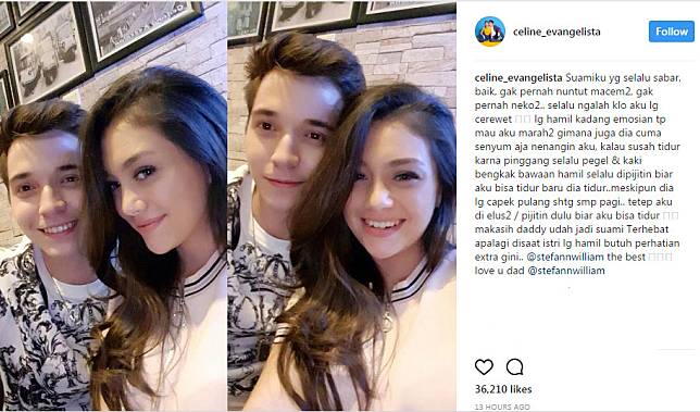 Celine Tuliskan Kata-Kata Cinta Romantis Untuk Stefan William